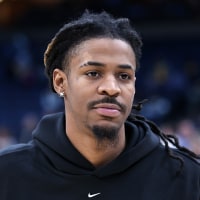 MEMPHIS, TENNESSEE - FEBRUARY 20: Ja Morant #12 of the Memphis Grizzlies looks on after a game against the Utah Jazz at FedExForum on February 20, 2026 in Memphis, Tennessee. NOTE TO USER: User expressly acknowledges and agrees that, by downloading and or using this photograph, User is consenting to the terms and conditions of the Getty Images License Agreement. (Photo by Justin Ford/Getty Images)