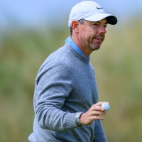 Rory McIlroy of Northern Ireland reacts on the second green on day four of the Genesis Scottish Open 2026 at The Renaissance Club, North Berwick. Picture date: Sunday July 12, 2026. (Photo by Malcolm Mackenzie/PA Images via Getty Images)