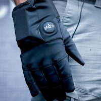 Justin Morris a distributor for Compliant Technologies wears the shock glove.