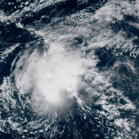 Tropical Storm Moke near Hawaii on Aug. 23, 2026.
