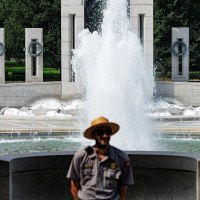 Vandalism graffiti the World War II Memorial in DC