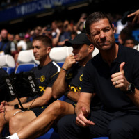 LONDON, ENGLAND - AUGUST 15: Xabi Alonso, Manager of Chelsea, gestures from the team bench before the pre-season friendly match between Chelsea and Real Sociedad at Stamford Bridge on August 15, 2026 in London, England. (Photo by Chelsea Football Club/Chelsea FC via Getty Images)