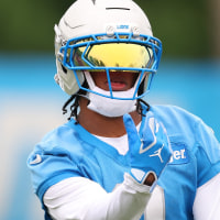 ALLEN PARK, MICHIGAN - JUNE 17: Jahmyr Gibbs #0 of the Detroit Lions works out at mandatory minicamp at Detroit Lions Meijer Performance Center on June 17, 2026 in Allen Park, Michigan. (Photo by Gregory Shamus/Getty Images)