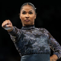 PARIS, FRANCE - JULY 28: Jordan Chiles of Team United States competes in the floor exercise during the Artistic Gymnastics Women's Qualification on day two of the Olympic Games Paris 2024 at Bercy Arena on July 28, 2024 in Paris, France. (Photo by Jamie Squire/Getty Images)