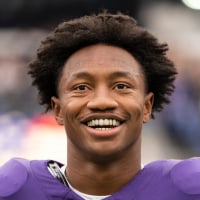 BALTIMORE, MARYLAND - NOVEMBER 23: Zay Flowers #4 of the Baltimore Ravens looks on during the national anthem prior to an NFL football game against the New York Jets at M&T Bank Stadium on November 23, 2025 in Baltimore, Maryland. (Photo by Michael Owens/Getty Images)