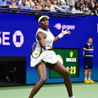 NEW YORK, NEW YORK - AUGUST 30: Venus Williams in action against Sofia Kenin during a Women's Singles match on Day One of the 2026 US Open at USTA Billie Jean King National Tennis Center on Sunday, August 30, 2026 in Flushing, NY. (Photo by Mike Lawrence/USTA via Getty Images)