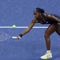 NEW YORK, NEW YORK - SEPTEMBER 01: Coco Gauff hits a forehand against Zeynep Sonmez during a Women's Singles match on Day Three of the 2026 US Open at USTA Billie Jean King National Tennis Center on Tuesday, September 1, 2026 in Flushing, NY. (Photo by Simon Bruty/USTA via Getty Images)