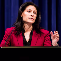 Michigan Attorney General Dana Nessel speaks speaks on Feb. 21, 2019, in Lansing, Mich.