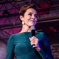 Image: Kari Lake, Republican candidate for Governor of Arizona, speaks on stage during a rally in Scottsdale, Ariz., on Nov. 7, 2022.