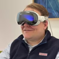 Todd Haselton using Apple Vision Pro.