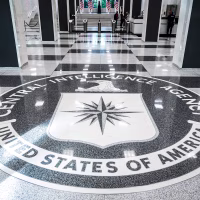 The seal of Central Intelligence Agency in the lobby the headquarters building in Langley, Va., on Sept. 24, 2022.