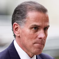 Close up of Hunter Biden walking outside