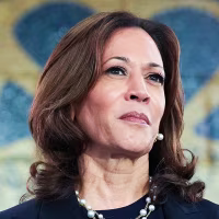 A side by side split image of Kamala Harris and Donald Trump.