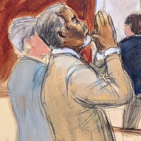 Sean "Diddy" Combs reacts after the verdict were announced Wednesday, July 2, 2025, in Manhattan federal court in New York. 