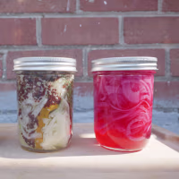 My cucumber, fennel and red onion quick pickles.