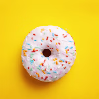 Colorful sprinkled chocolate donut