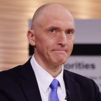 Carter Page participates in a discussion at the One America News studios in 2019.