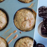 April health hacks carrot muffins prunes