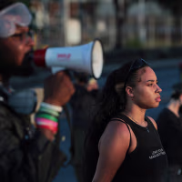 Protestors Demonstrate And Clash With Officers Outside Delaney Hall Detention Facility In Newark