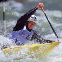 David Hearn maneuvers a canoe on the water