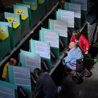 Voters cast their ballots.