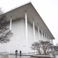 The exterior of the Kennedy Center building