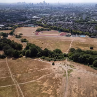 Some 71.3 percent of England is in drought, the UK government said Monday, after the nation experienced its driest July on record, with a fifth heatwave and scant rain forecast for the week ahead. 