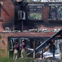 Debris after the Stourbridge fire.