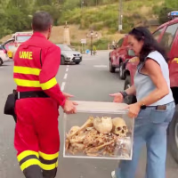Wildfire forces removal of Aragon kings' remains from monastery in Spain