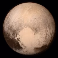 A photo of Pluto in space.