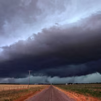 A thunderstorm moves toward Ballinger, Texas, in 2020.