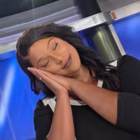 New mom and TV anchor Dominique Dillion poked fun at her live broadcast moment when she fell asleep.