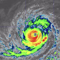 Satellite view of Hurricane Lowell southwest of the Hawaiian Islands on Sept. 5, 2026.