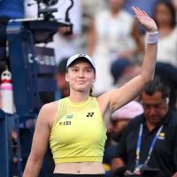 Elena Rybakina reacts after winning a Women's Singles match on Day Nine of the 2026 U.S. Open at USTA Billie Jean King National Tennis Center on Monday, September 7, 2026 in Flushing, NY. 