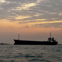 Tankers in the Strait of Hormuz off southern Iran on Sept. 5, 2026. 