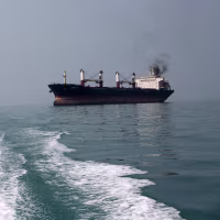 Iran's oil tankers off Bandar Abbas in Strait of Hormuz