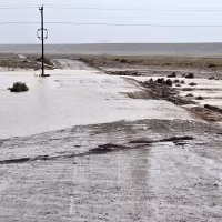 Image: A flooded road