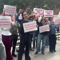 ‘Block the Merger’ push continues on Monday amid reported Paramount settlement with states.