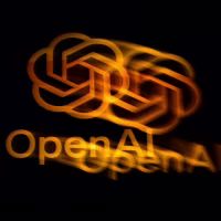 OpenAI logo with motion blur