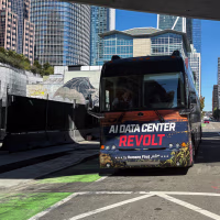 The tour bus used by Humans First.