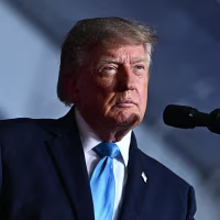 President Trump during a campaign rally in Grand Island
