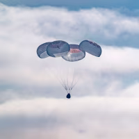 The SpaceX Crew Dragon Freedom spacecraft prepares for splashdown off the coast of Los Angeles on Oct. 8, 2026.