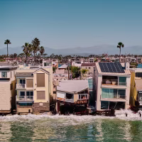 Several Houses along the 6400 block of Seaside Walk in Long Beach