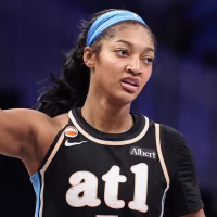 Angel Reese #5 and Jordin Canada #3 of the Atlanta Dream.