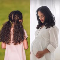 Young girl, pregnant woman, older woman