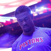 DETROIT, MI - MAY 13: (EDITORS NOTE: A special camera filter fractal was used for this image) Jalen Duren #0 of the Detroit Pistons stands for the National Anthem before the game against the Cleveland Cavaliers during Round Two Game Five of the 2026 NBA Playoffs on May 13, 2026 at Little Caesars Arena in Detroit, Michigan. NOTE TO USER: User expressly acknowledges and agrees that, by downloading and/or using this photograph, User is consenting to the terms and conditions of the Getty Images License Agreement. Mandatory Copyright Notice: Copyright 2026 NBAE (Photo by Brian Sevald/NBAE via Getty Images)