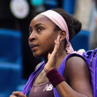 BEIJING, CHINA - OCTOBER 07: Coco Gauff of the United States walks off the court after losing to Elise Mertens of Belgium in the fourth round on Day 8 of the China Open at National Tennis Center on October 07, 2026 in Beijing, China (Photo by Robert Prange/Getty Images)