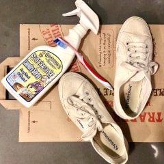 Commerce Associate Amanda Smith's shoes looked like they were past their prime -- with a few sprays and a little scrubbing, they looked practically new.