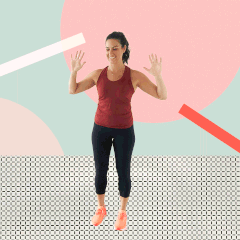 Young woman working out standing up