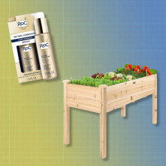 Illustration of the Best Choice Products 48x24x30in Raised Garden Bed, Colgate Cavity Protection Regular Fluoride Toothpaste, RoC Retinol Correxion Deep Wrinkle Retinol Serum and Coop Home Goods Original Loft Pillow Queen Size Bed Pillows for Sleeping